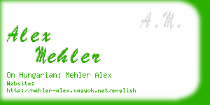 alex mehler business card